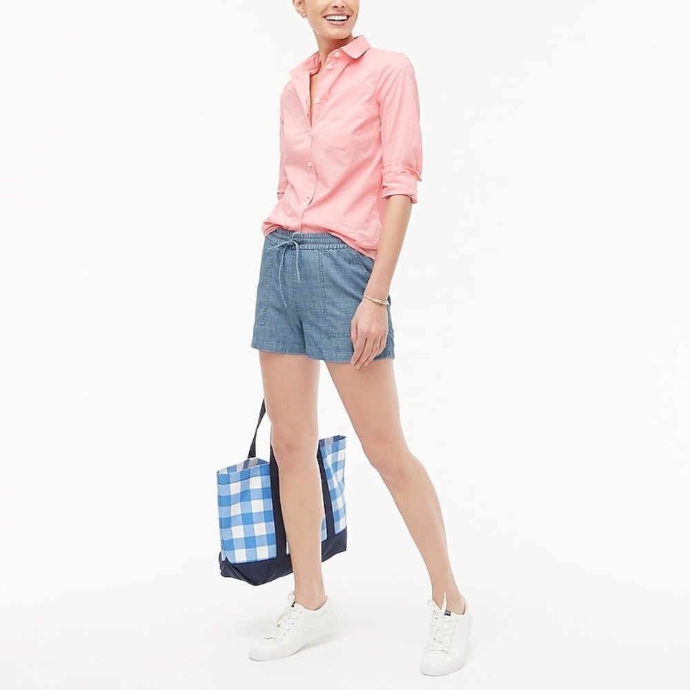 NWT J.Crew Chambray Drawstring Short